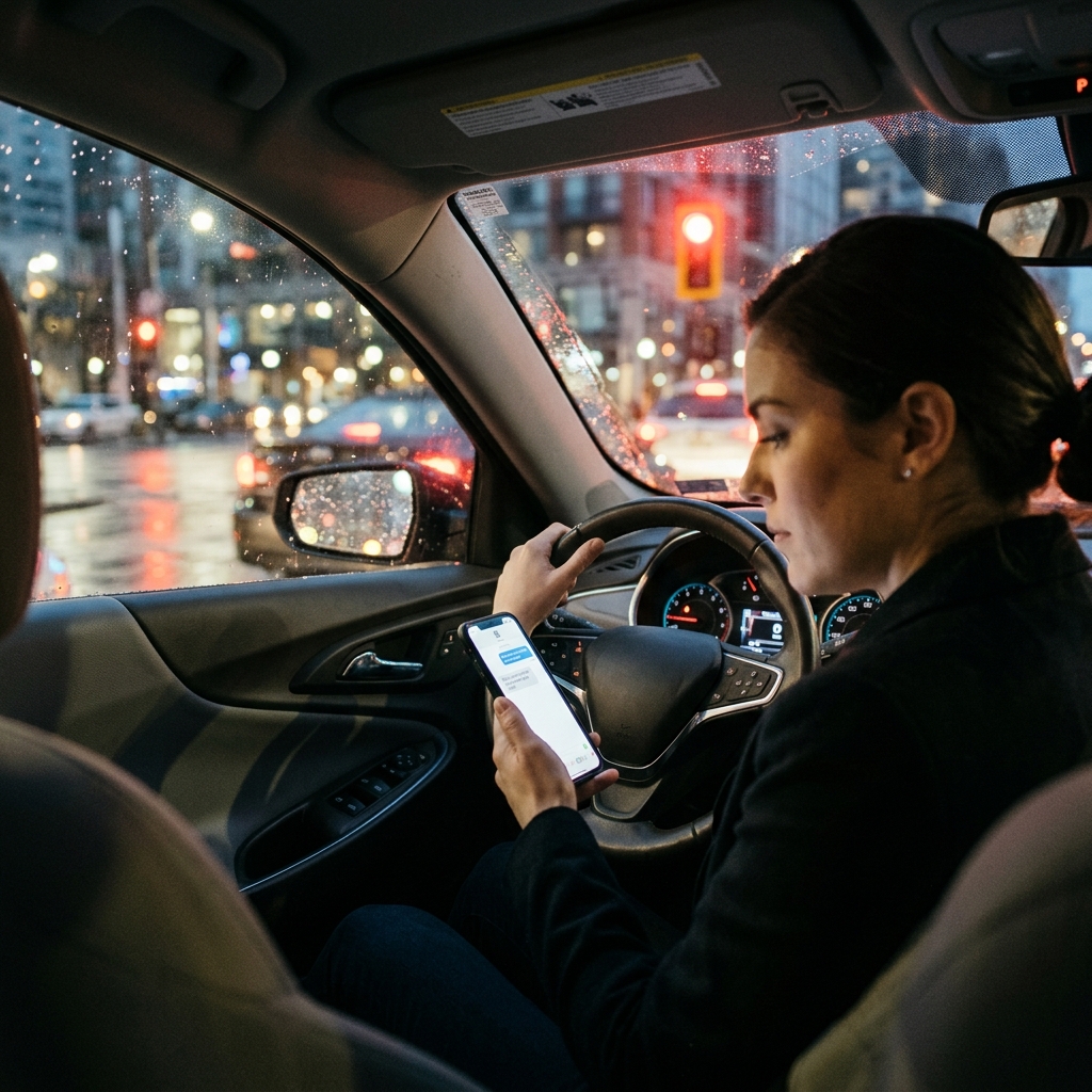 Why texting at red lights, in gridlock, or on the shoulder can still count as distracted driving under modern traffic laws.