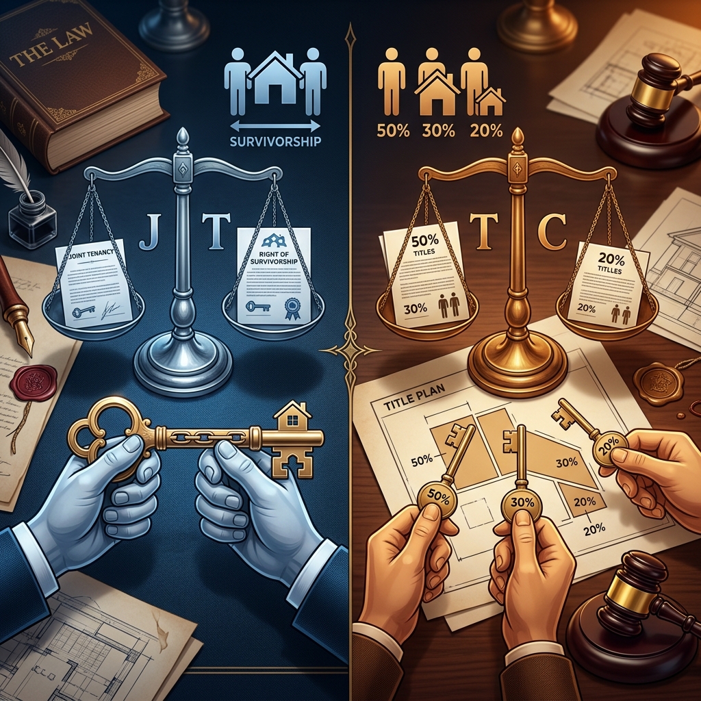 Understand how joint tenancy and tenants in common shape co‑ownership, inheritance and control over property rights.