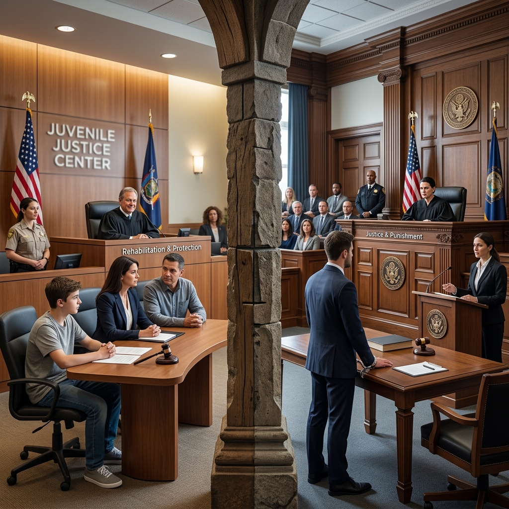 Explore how juvenile proceedings differ from adult criminal cases in goals, procedures, rights, and long‑term consequences.