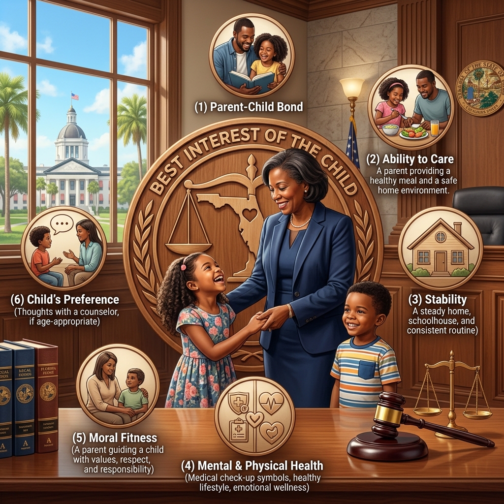 Understand how Florida courts decide child custody by focusing on the child’s best interests, stability, safety, and parental involvement.
