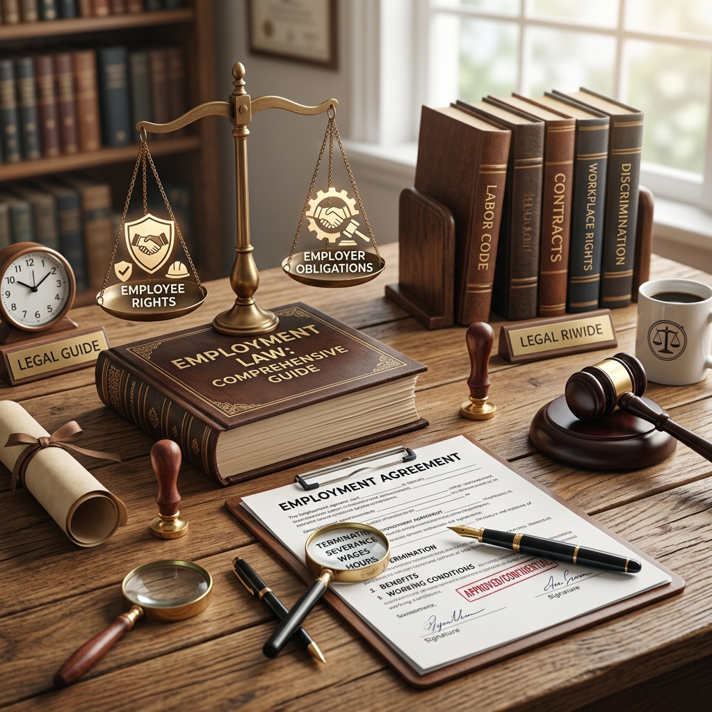 Understand essential employment law terms that shape workplace rights, responsibilities, hiring, firing, pay, and protection from discrimination.
