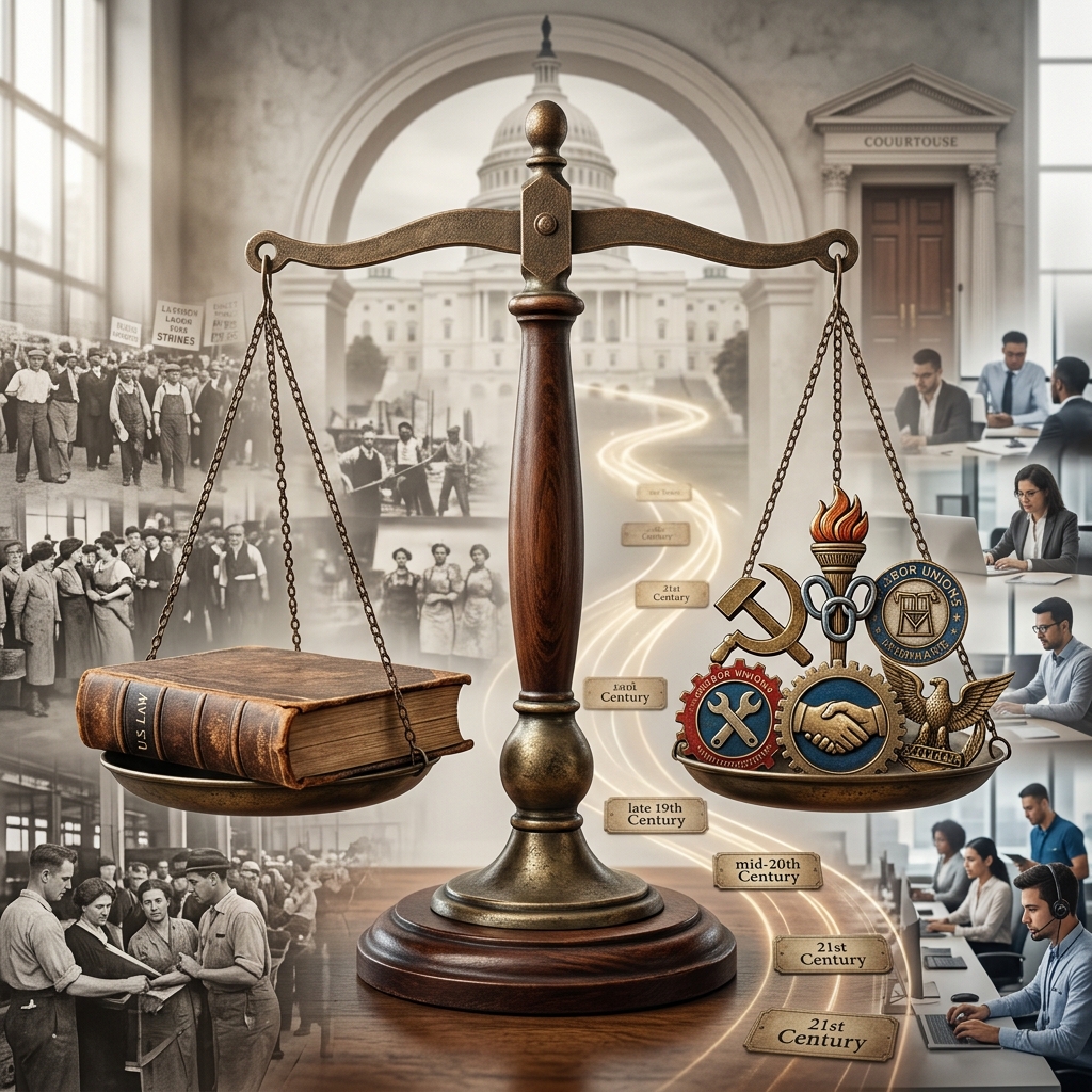 Explore how U.S. labor unions and federal law have shaped each other from colonial-era strikes to modern workplace rights.