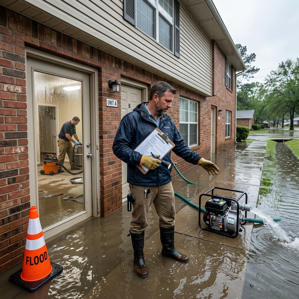 Understand legal responsibilities, insurance issues, and practical steps landlords must take when floods or water leaks damage a rental home.