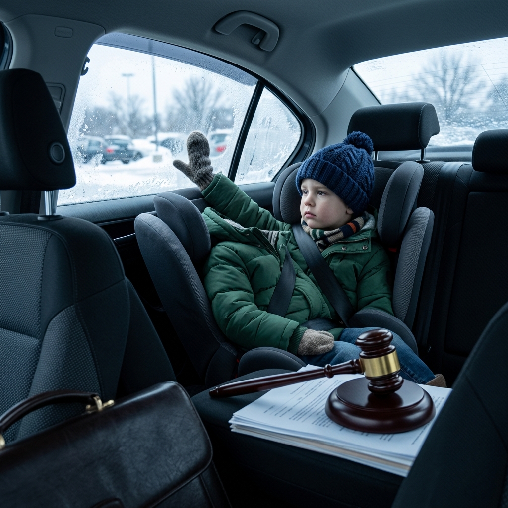 How winter conditions, child safety laws, and criminal charges can collide when a child is left alone in a vehicle.