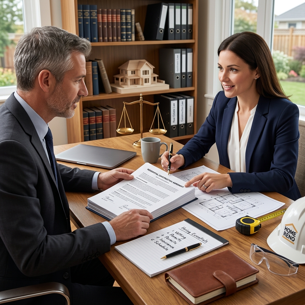 Learn how to legally protect yourself when hiring a contractor, from vetting credentials to drafting a strong home improvement agreement.