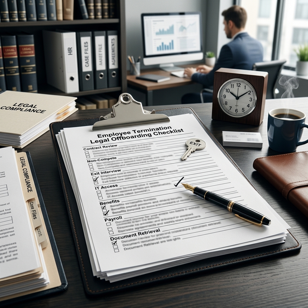 A practical, legally-minded offboarding checklist to help employers terminate employees smoothly, protect data, and stay compliant.