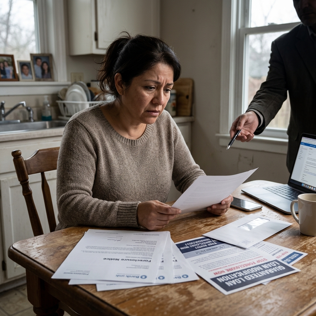 Understand how mortgage relief scammers operate, learn the warning signs, and protect your home from loan modification fraud.