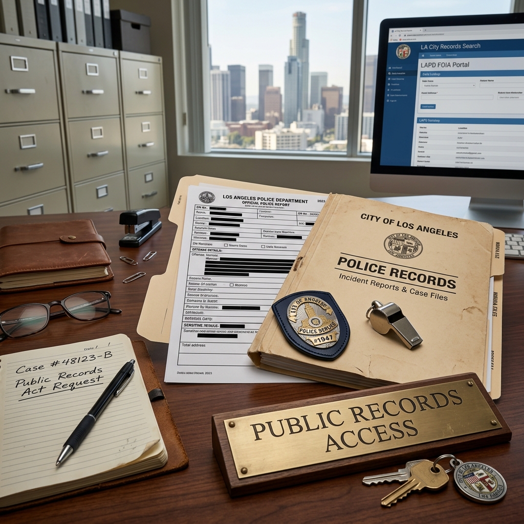 How to request police reports, public records, and city records in Los Angeles.