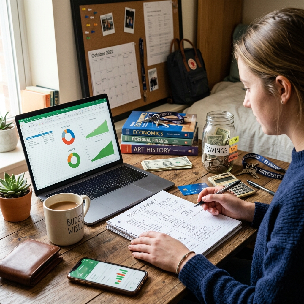 Build a realistic college budget, control spending, and create habits that support financial stability.