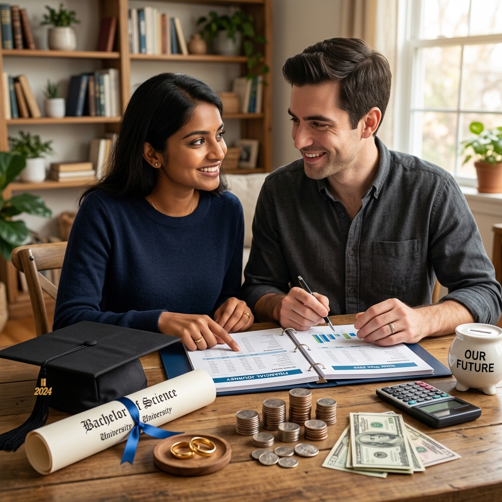 Understand how getting married interacts with existing and future student loan debt, tax filing choices, and legal liability for you and your spouse.