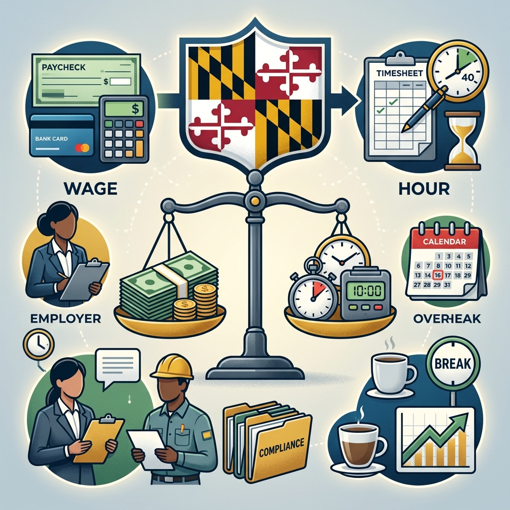 Understand Maryland’s wage, overtime, breaks, and leave rules so employers and workers can avoid costly disputes.