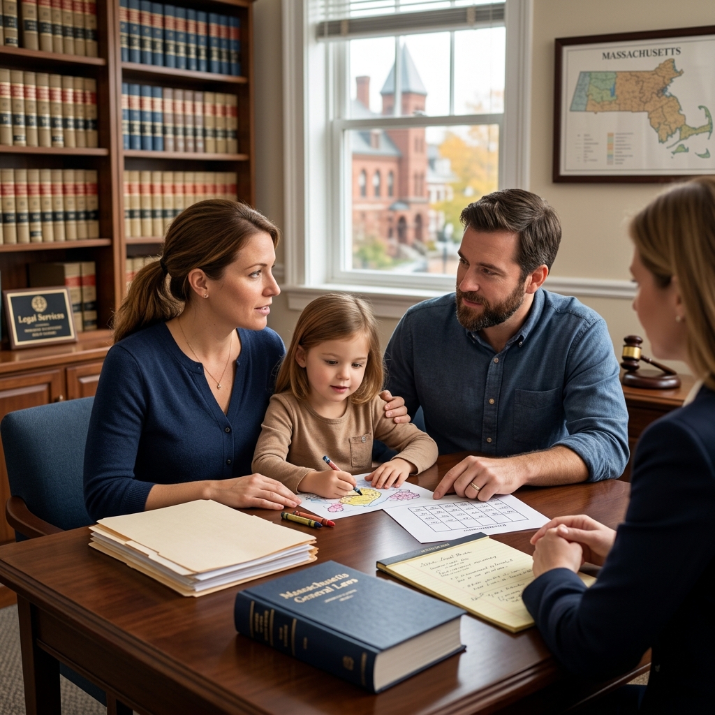 Understand how parentage, custody, and parenting time work for unmarried parents in Massachusetts.