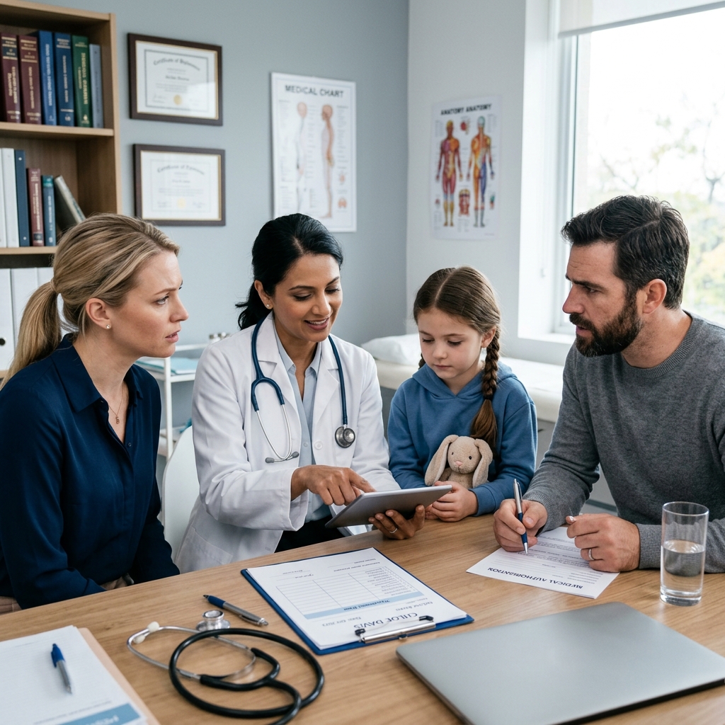 How divorced parents, courts, and doctors share responsibility for children’s medical care and resolve conflicts over treatment choices.