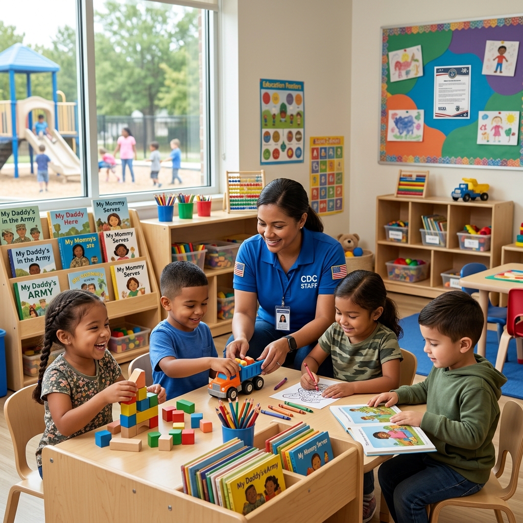 A practical guide to military child care options, eligibility, fees, and support programs.