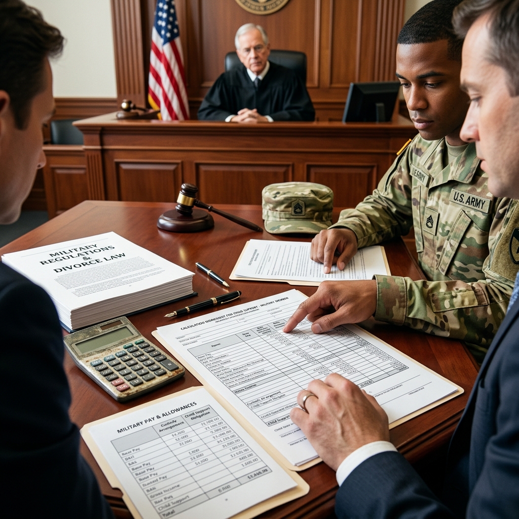 Learn how military pay, allowances, and custody arrangements affect child support calculations.