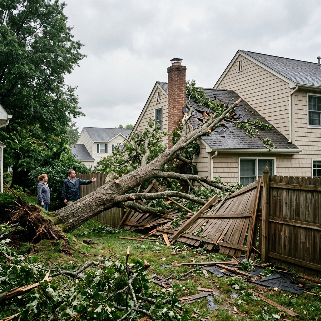 Understand liability, insurance, and practical steps when a neighbor’s tree crashes onto your home, yard, or driveway.