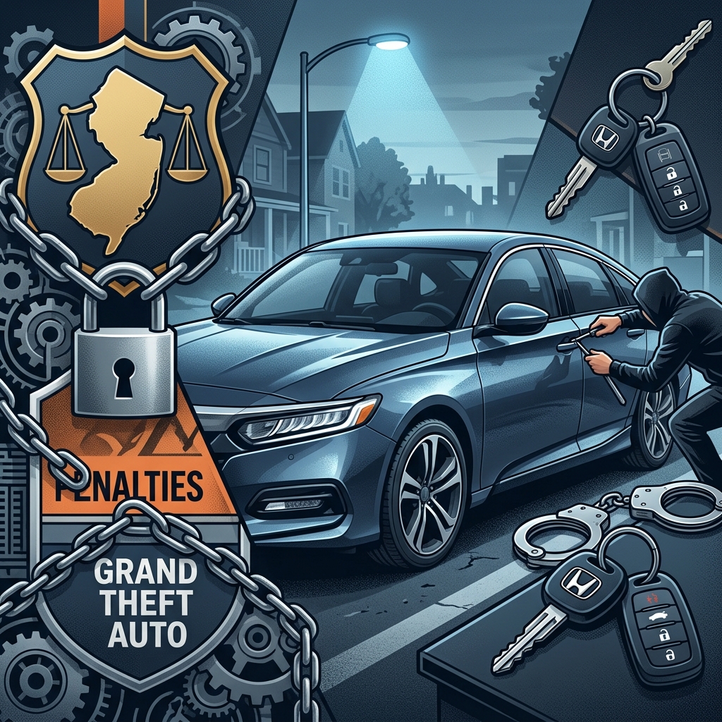 Understand how New Jersey classifies car theft, the penalties involved, and related offenses.