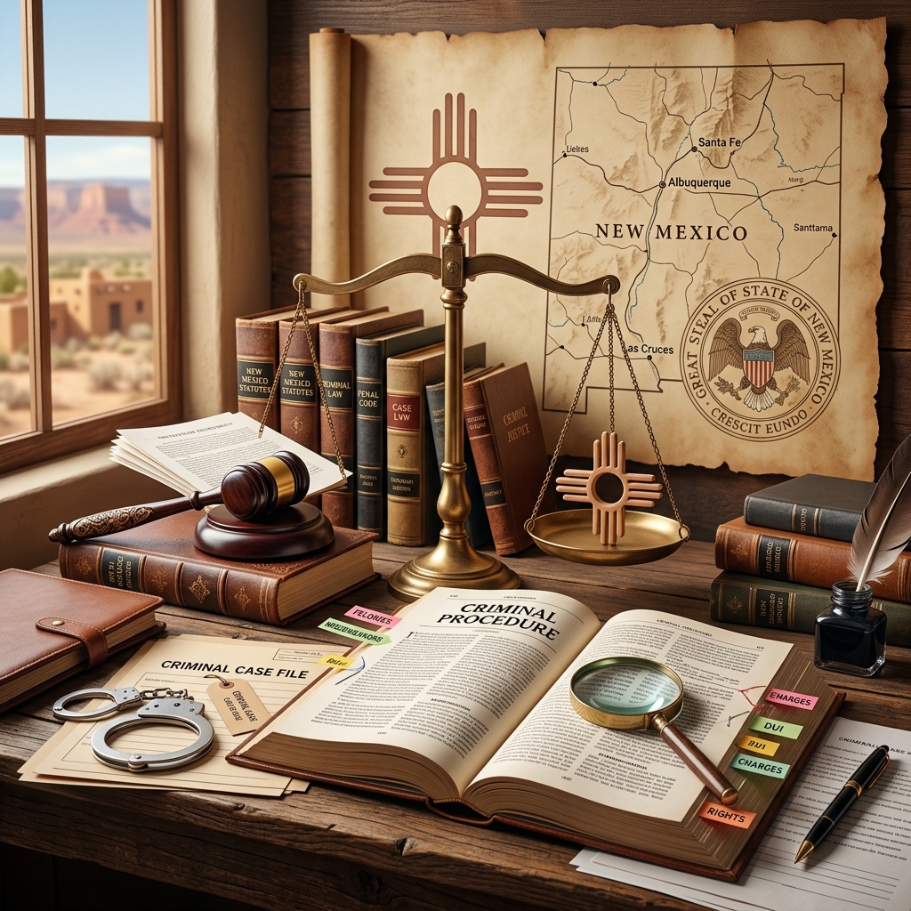 A practical overview of how New Mexico classifies crimes, sets penalties, and handles key criminal procedure issues.