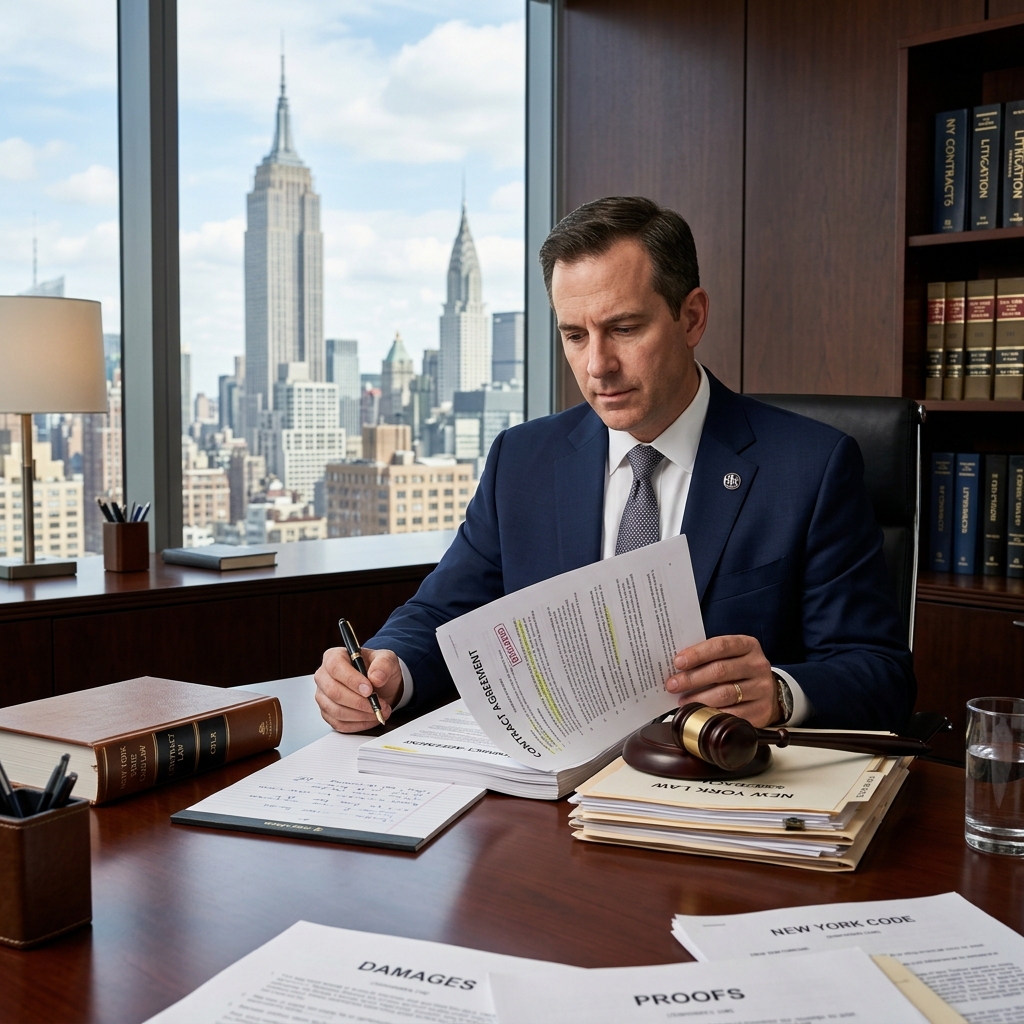Understand how breach of contract claims work in New York, from key legal elements and penalties to practical examples and options for legal help.