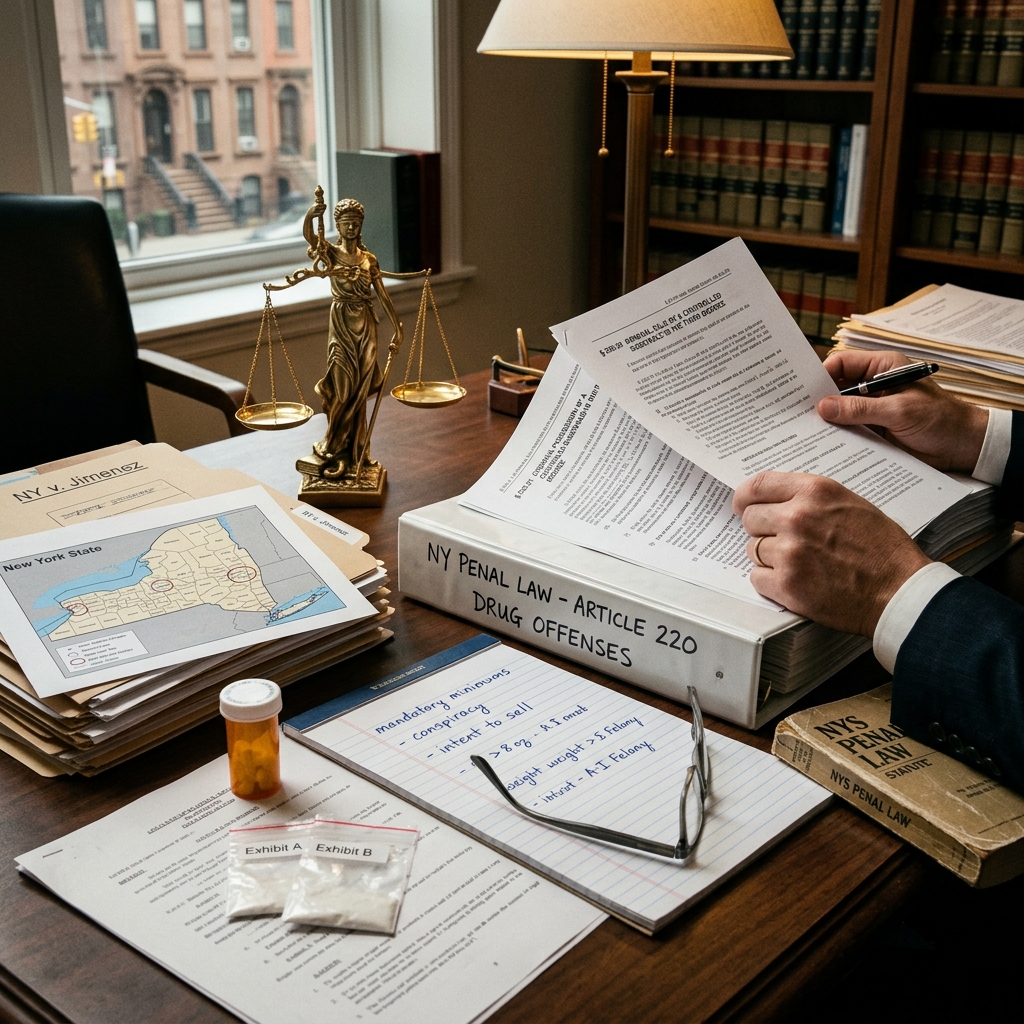 A clear guide to New York’s drug trafficking, sale, and manufacturing laws.