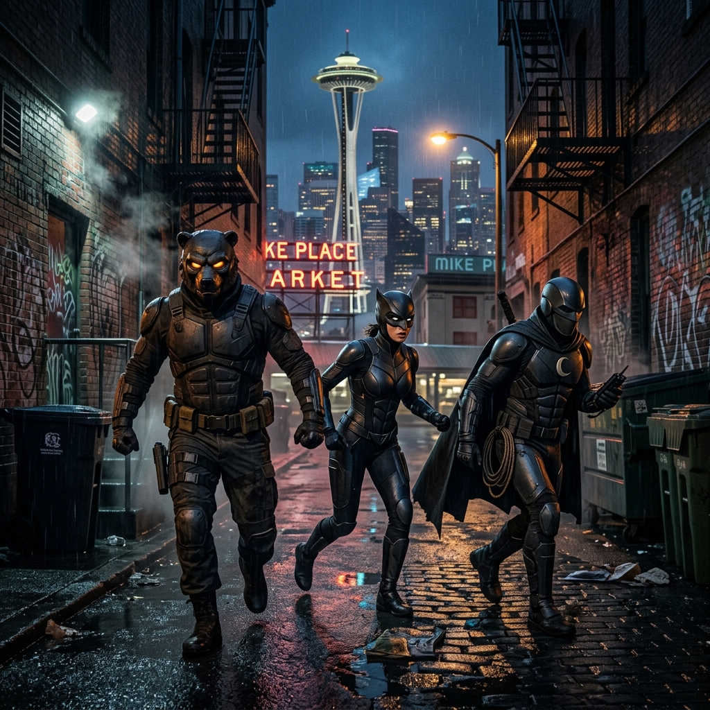 How Seattle’s real-life superheroes blur the line between community protection, vigilantism, and the law.