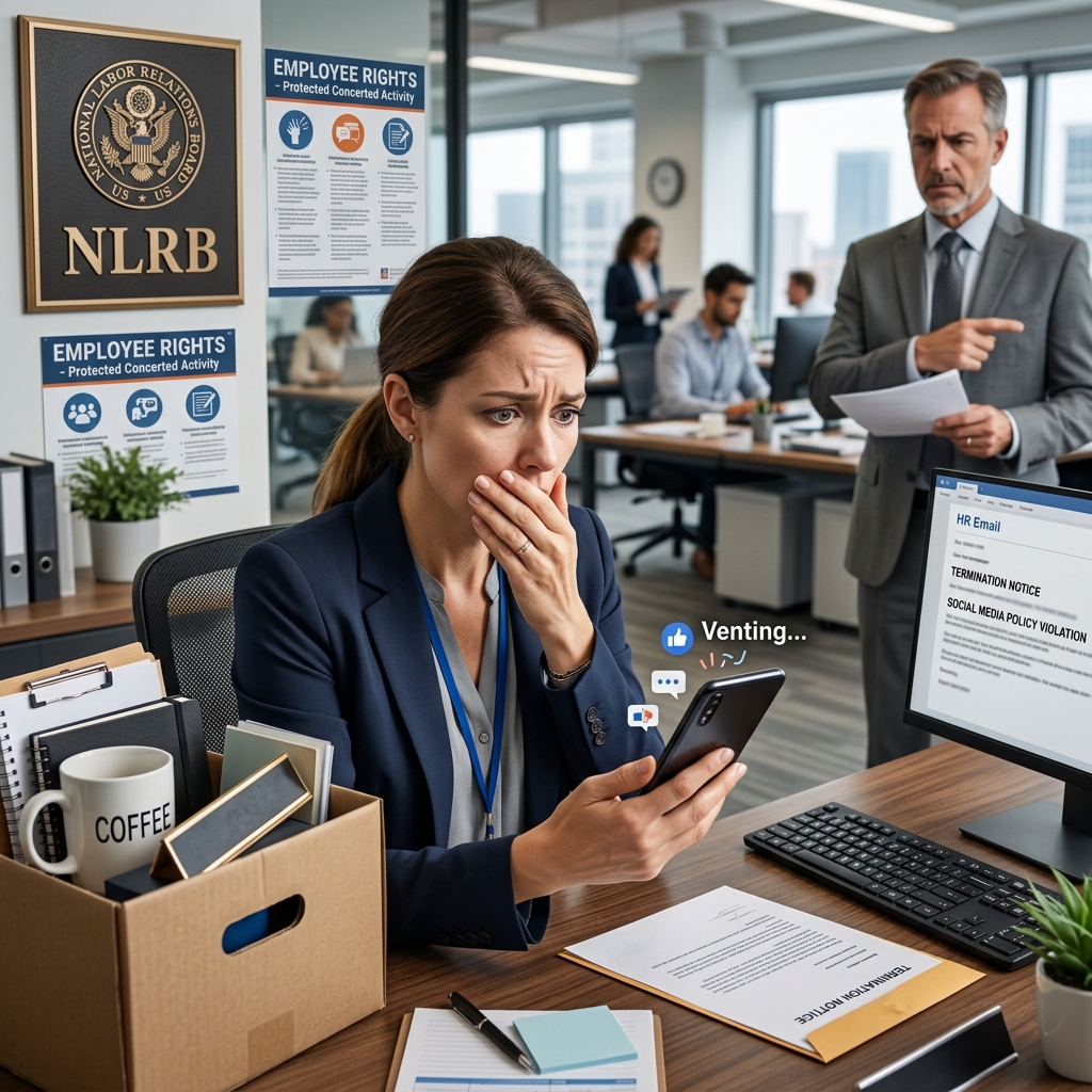 How the NLRB draws the line between protected workplace discussion and fireable social media posts in the modern employment landscape.