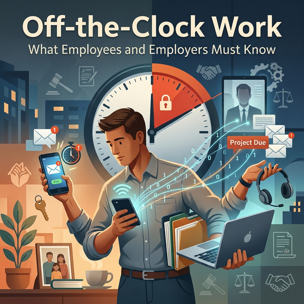 Off-the-Clock Work: What Employees and Employers Must Know Understand why unpaid off-the-clock work is treated as wage theft, when it is illegal, and how to protect your rights under U.S. labor laws.