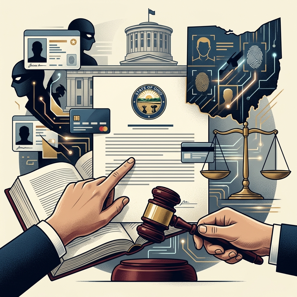 A practical, plain‑language guide to Ohio’s identity theft and identity fraud laws, penalties, victim remedies, and prevention strategies.