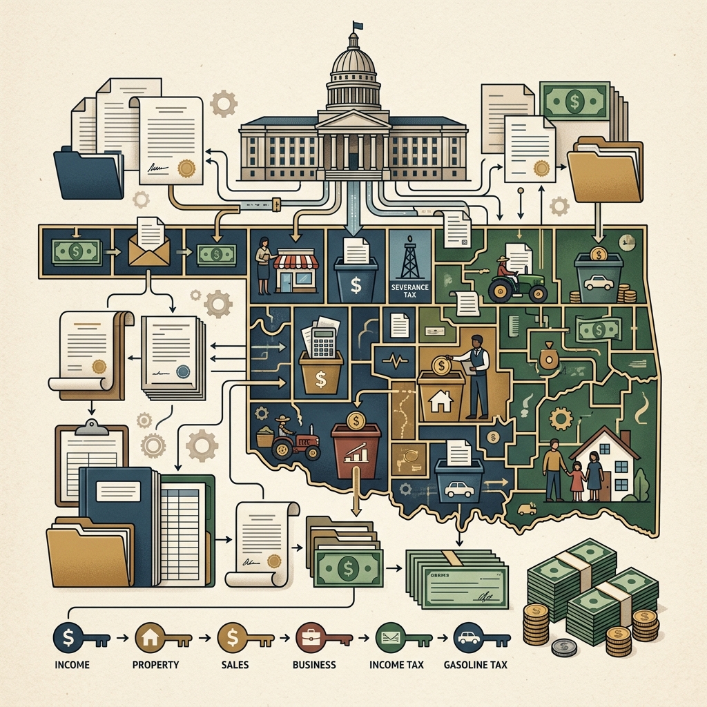 A practical guide to Oklahoma’s taxes, filing rules, and major state levies.