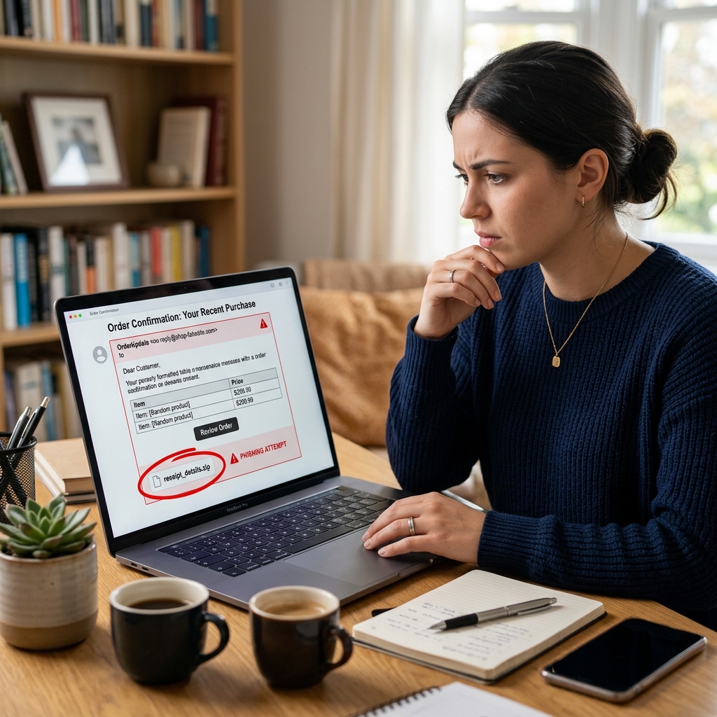 Learn how fake order confirmation emails work, the red flags to watch for, and practical steps to stay safe when shopping online.
