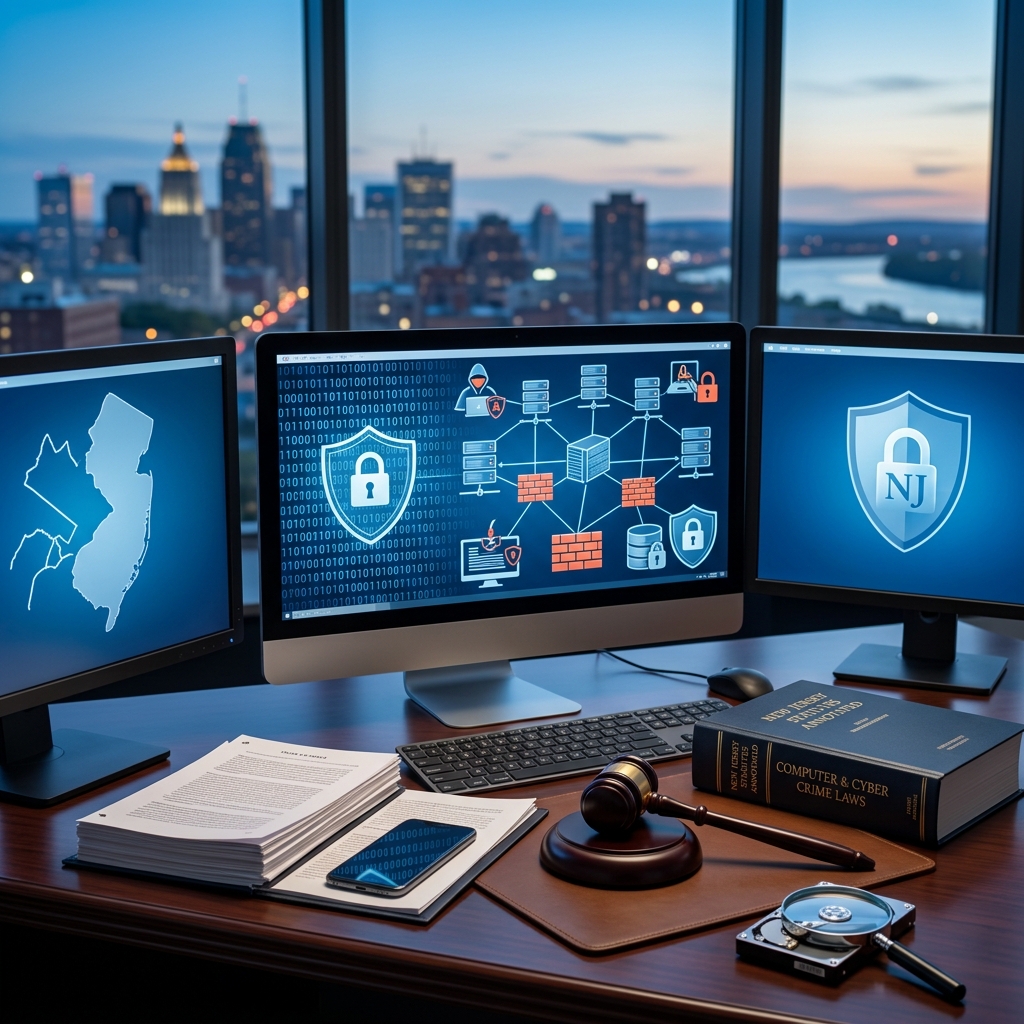 Understand how New Jersey defines, prosecutes, and penalizes computer and internet-related crimes under state law.