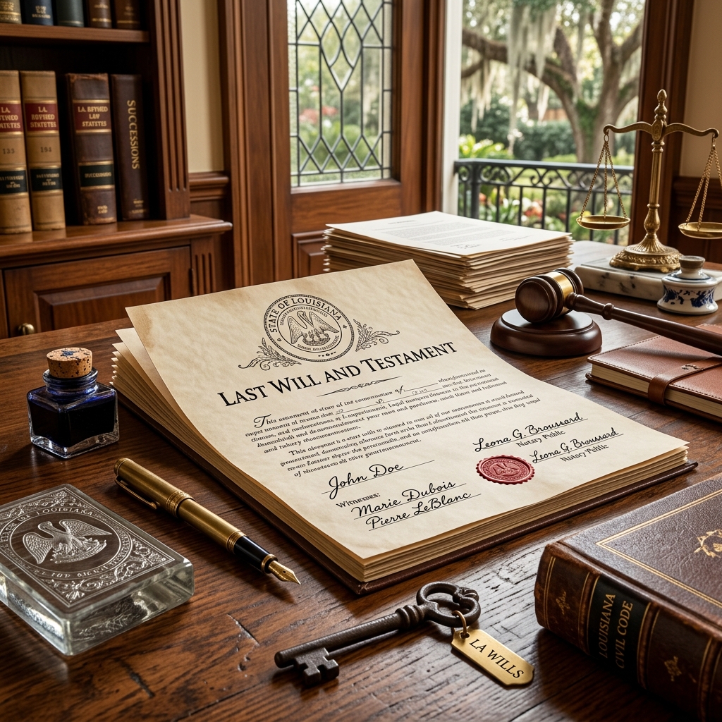 Understand how wills work in Louisiana, from legal formalities and heirs’ rights to probate, small successions, and common planning pitfalls.