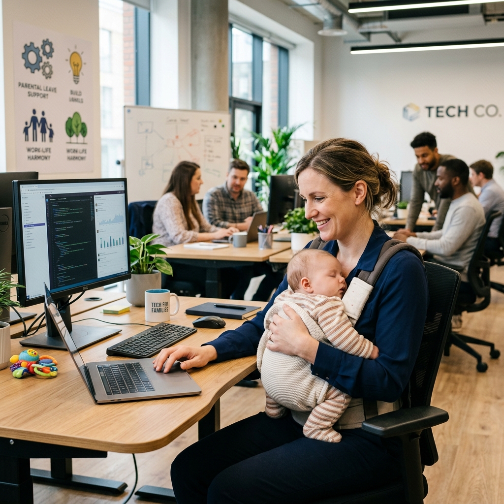 How tech companies’ generous parental leave policies are reshaping expectations for parents, employers, and lawmakers.