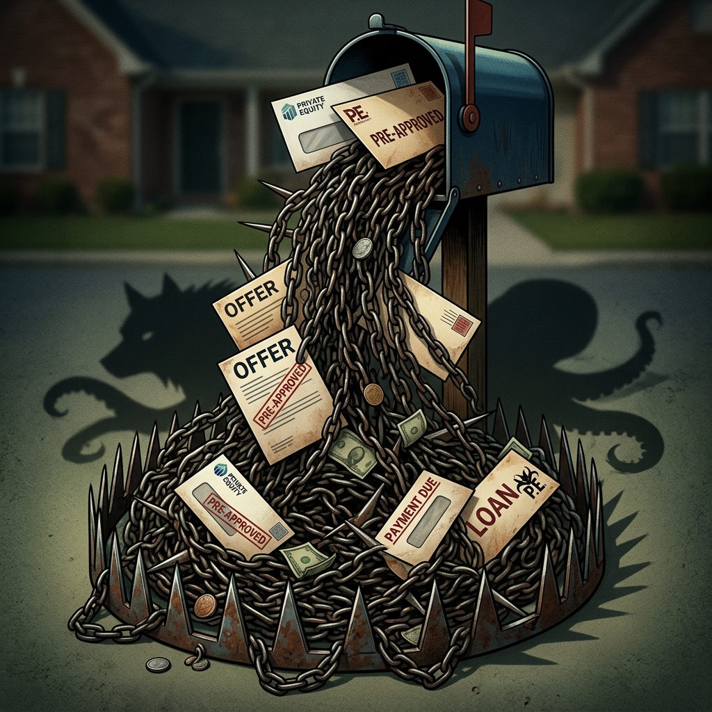 How a seemingly harmless check in your mailbox can turn into a high-cost loan powered by private equity and predatory lending tactics.