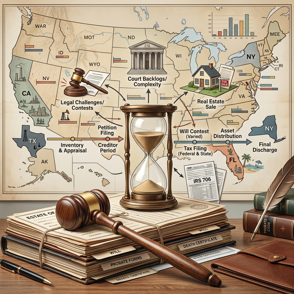 Understand typical probate durations, key steps, and state-level differences so families can better anticipate the estate settlement process.