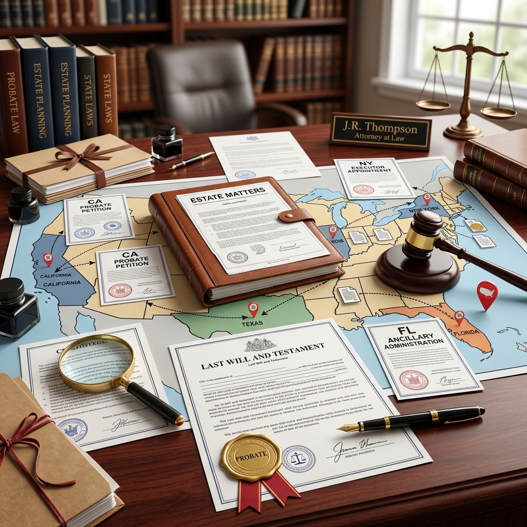 Understand how wills are probated when someone dies owning property or residing in more than one U.S. state, and what executors should expect.