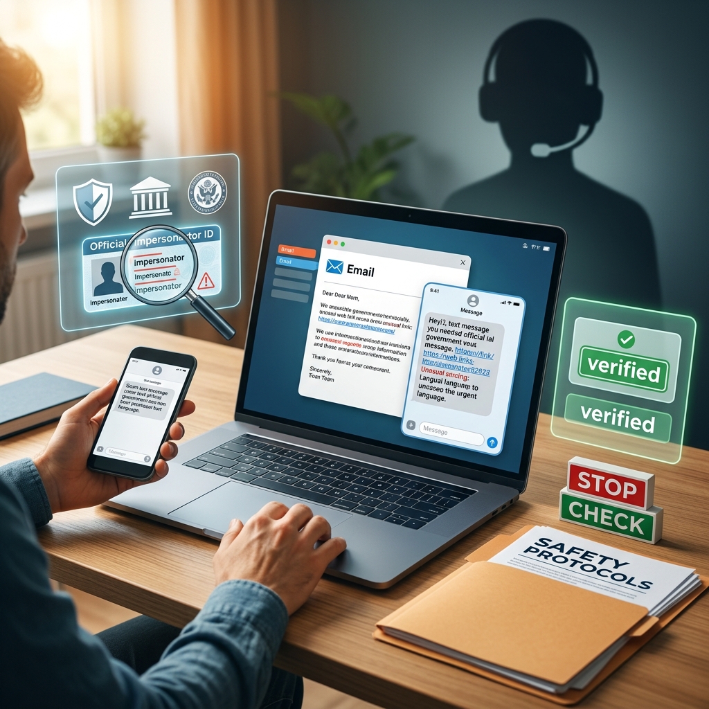 Learn how to spot fake calls, emails and texts from scammers posing as law enforcement or government officials and protect your money.
