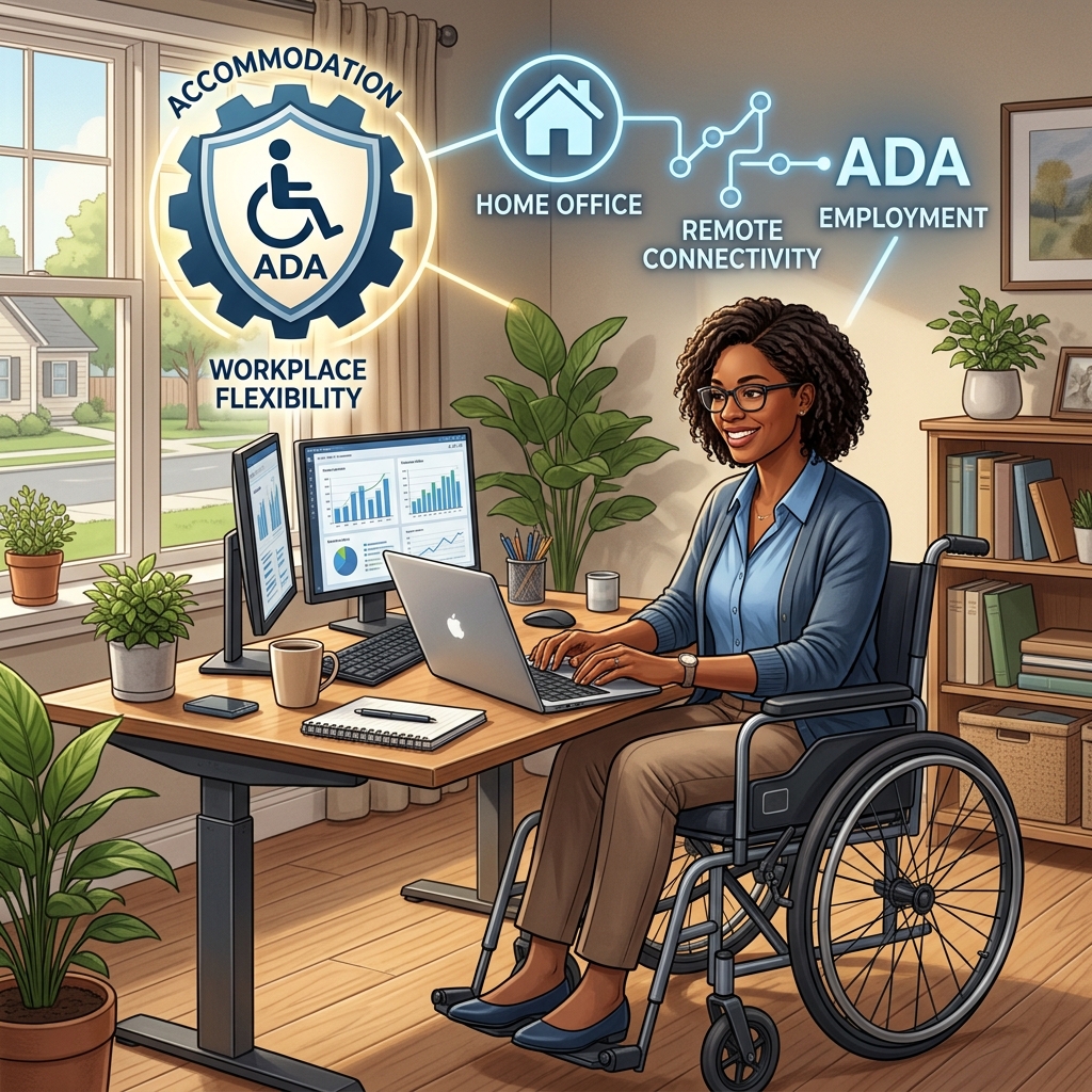 How U.S. disability laws treat telecommuting and hybrid arrangements as reasonable workplace accommodations when employees need flexibility to perform their jobs.