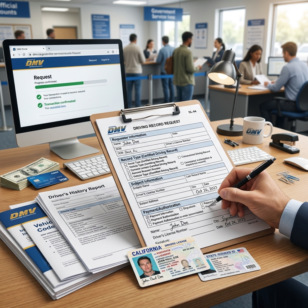 A practical guide to getting driving records from state DMVs, including formats, fees, and common request methods.