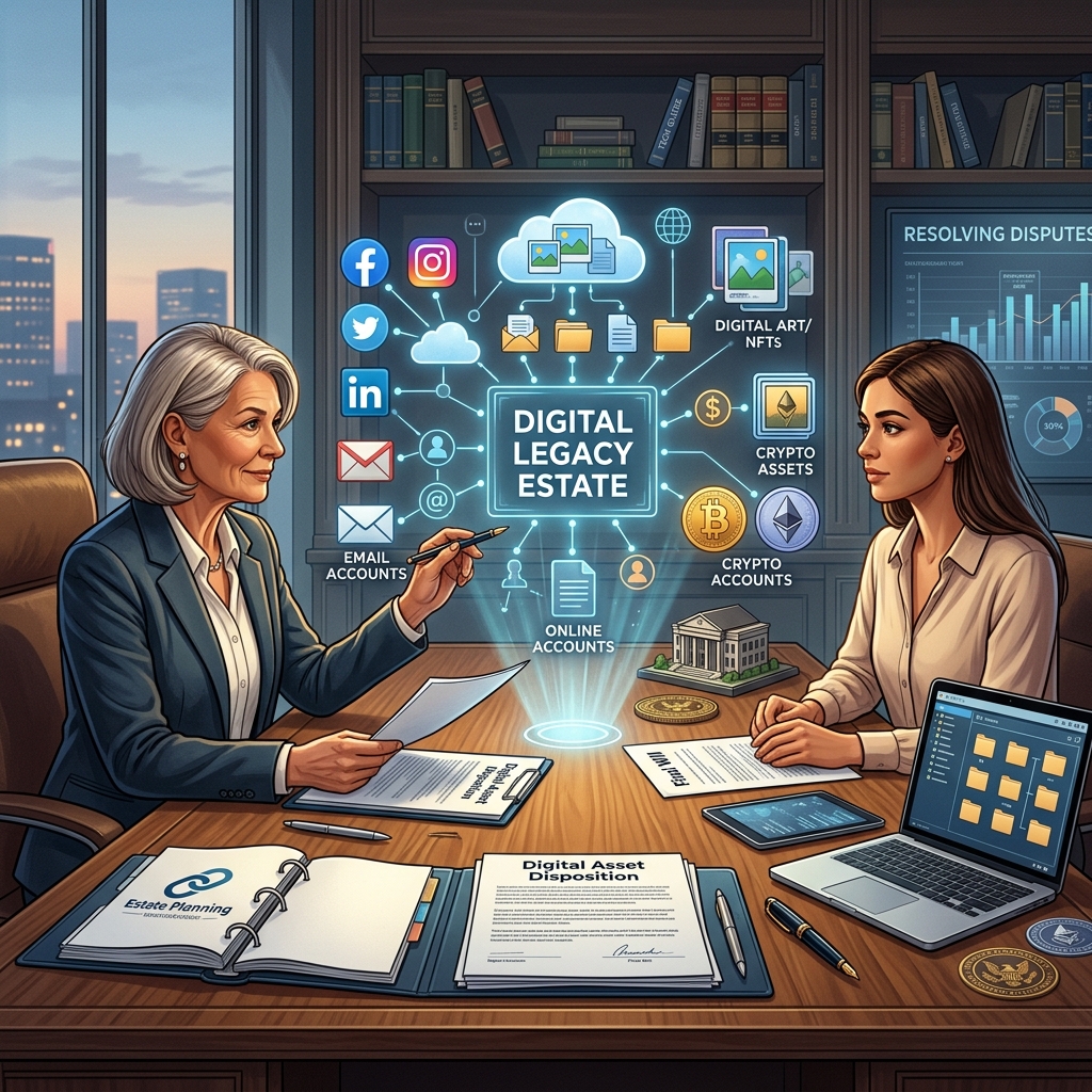 A practical guide to understanding, planning for, and resolving conflicts over digital accounts, online property, and electronic data after death.