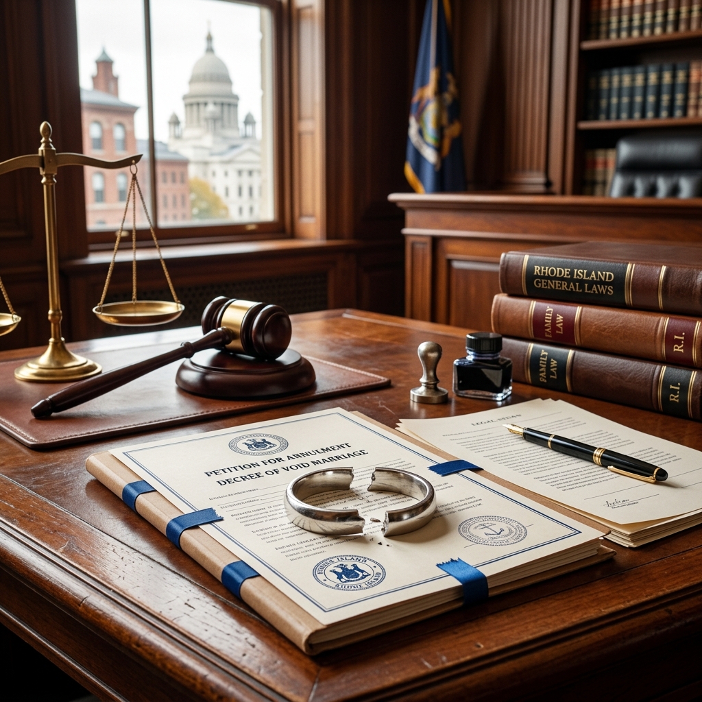 Understand how Rhode Island treats annulments, void marriages, and prohibited unions under state domestic relations law.