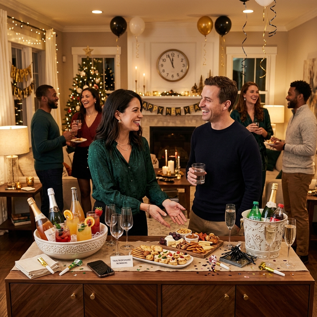 Practical hosting guidance for a festive night that avoids common legal and safety pitfalls.