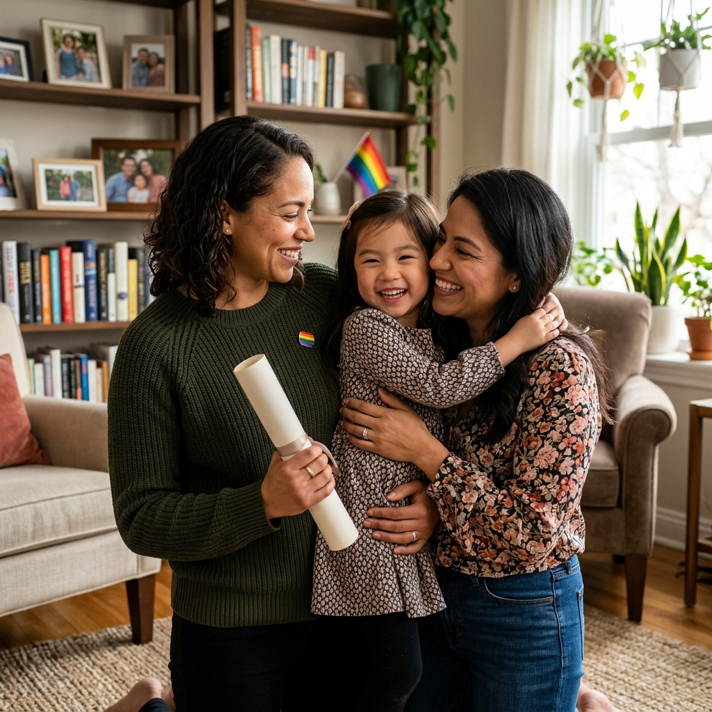 How second-parent adoption protects non-biological LGBTQ+ parents and ensures children have secure, legally recognized families.