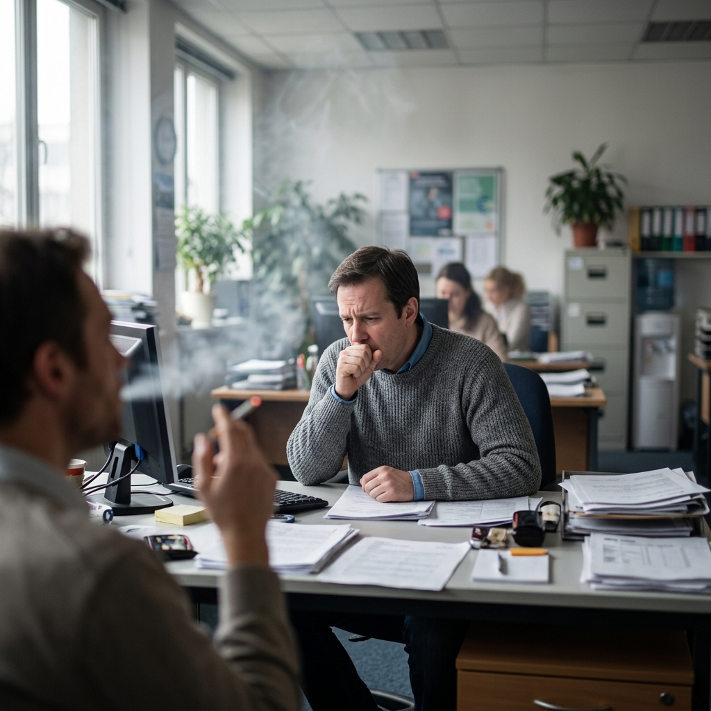 How workplace exposure to environmental tobacco smoke can turn into a compensable occupational illness under workers’ compensation laws.
