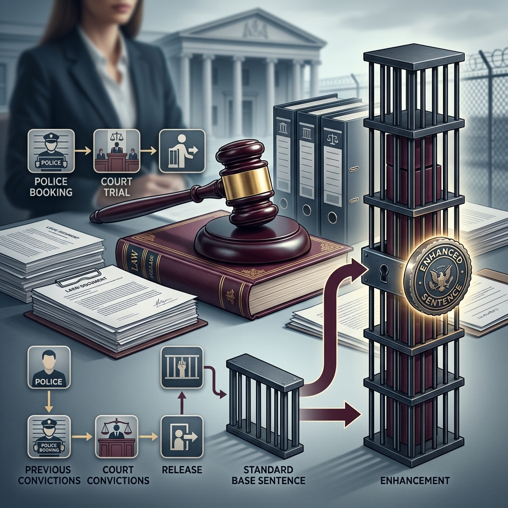 How prior convictions, three-strikes laws, and habitual offender statutes increase penalties and reshape criminal sentencing in the United States.
