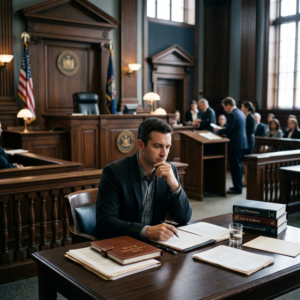 Explore the practical risks, limited benefits, and key considerations before deciding to handle your own case in court.