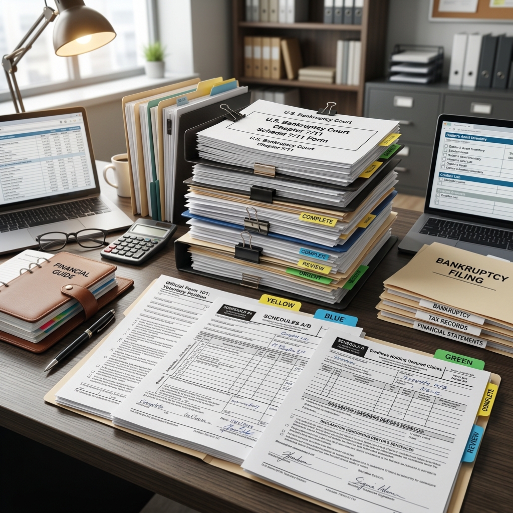 A practical overview of the financial records and forms businesses need before filing bankruptcy.
