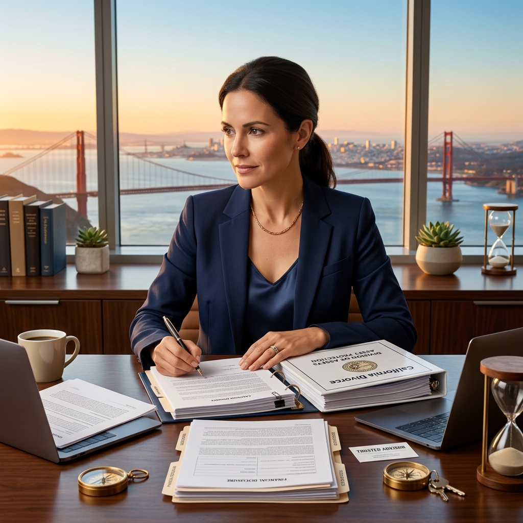 Practical legal, financial, and personal safety steps to safeguard your rights, assets, and children throughout a California divorce.