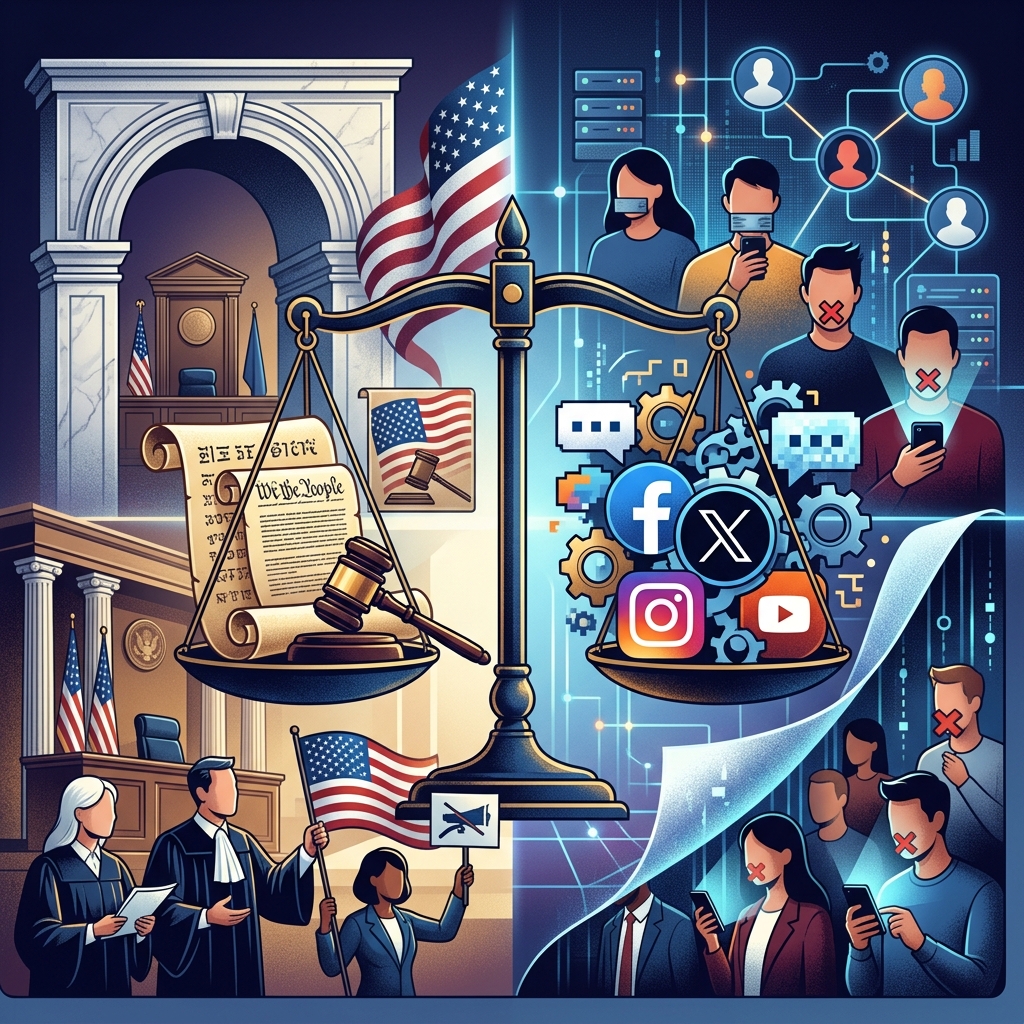 How the First Amendment, tech platforms, and new regulations collide in the debate over social media censorship and online speech.