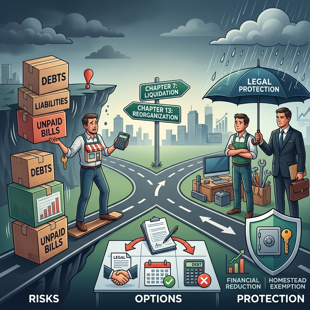 Understand how bankruptcy affects sole proprietors, from personal asset exposure to choosing the right chapter and planning a safer restart.
